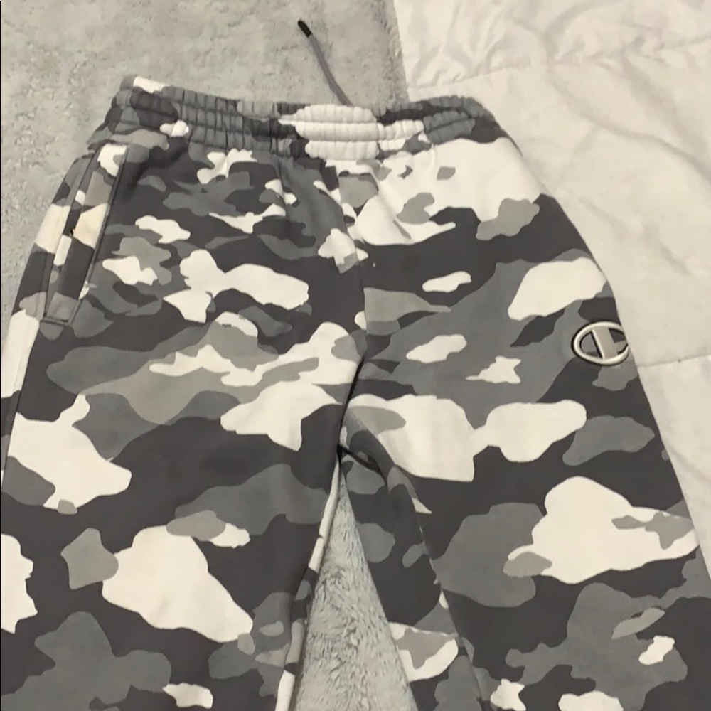 Champion camp (grey and white) sweatpants